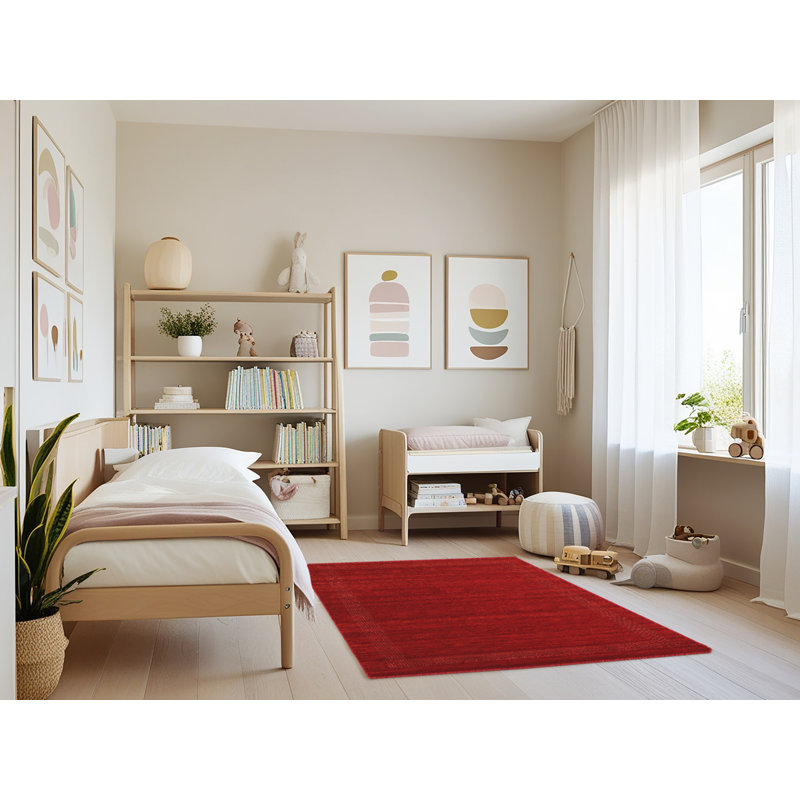 Tapis rouge contemporain, Rectangle 3 pi x 5 pi