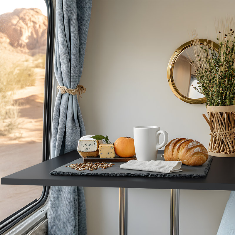 Dessus de table universel, dessus de table en mélamine une pièce, comptoir pour la maison et le bureau Kaboon Universal, Noir