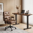 Bureau debout électrique à hauteur ajustable avec chaise de bureau en similicuir