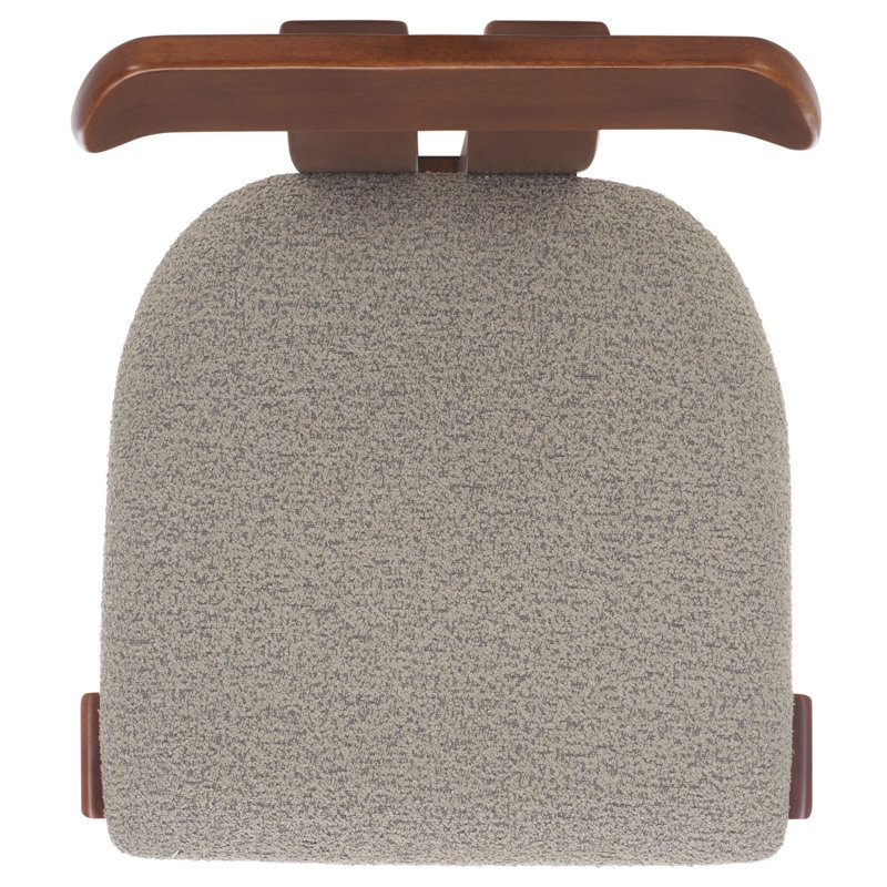 Cayde Boucle Seat Dining Chair, Grey/Walnut