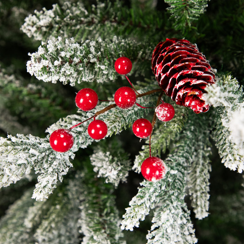 Real Touch Flocked Grove Fir Full Artificial Christmas Tree - 6.5' -Unlit