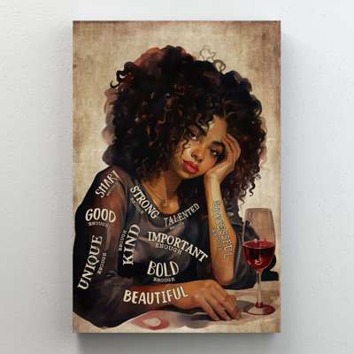 Music Girl Gallery Wrapped Canvas - Inspirational Quotes and Sayings Decor, Grey and Brown Home Decor
