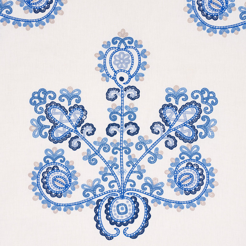 Estrella Embroidery Fabric, Porcelain