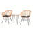 Light Luxury Rattan Metal Frame Outdoor Table And Chair 3-Piece Set, Terrace Garden Leisure Furniture