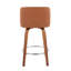 Tabouret de comptoir de style moderne Mid-Century à hauteur fixe de 26 po avec pivot en bois de noyer et repose-pieds rond en chrome Toriano par Lumisource - ensemble de 2