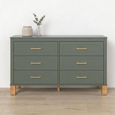 Commode double 6 tiroirs en bois robuste