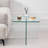 Modern Square Tempered Glass Side Table, Minimalist End Table with Cross Glass Base-1180073904