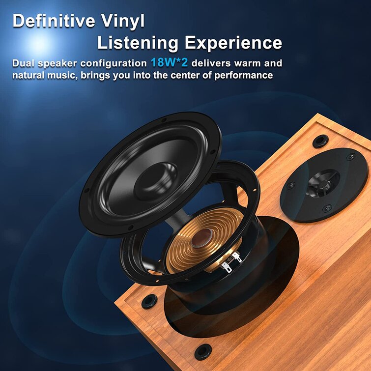 DIGITNOW Bluetooth Vinyl Record Player with Built in HI-FI Speakers