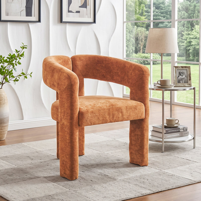 Upholstered Armchair, Orange