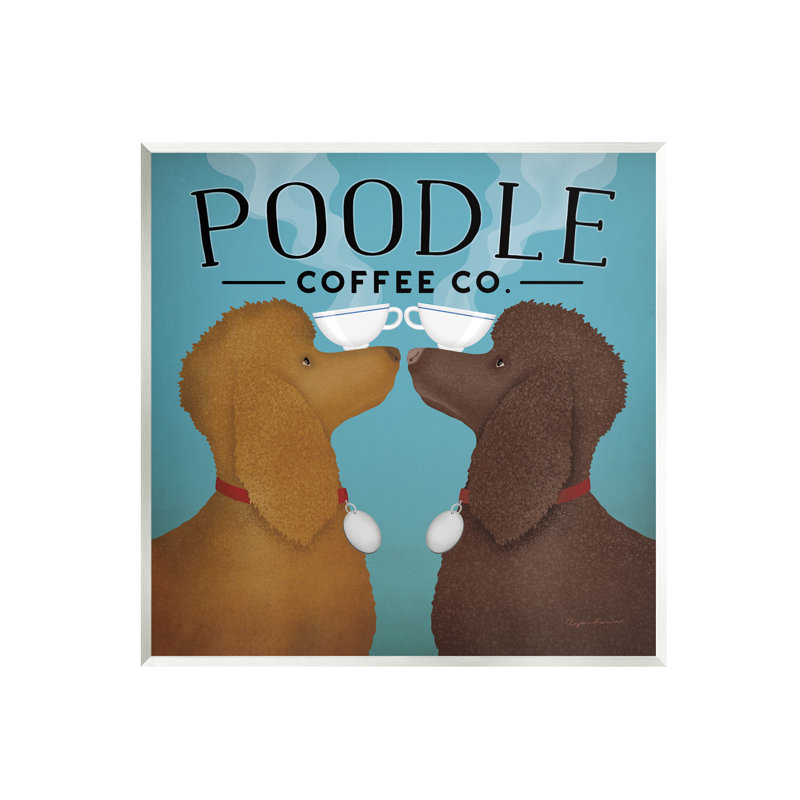 Axe-505-Wood Vintage Poodle Coffee Co par Ryan Fowler, H 12 po x l 12 po x P 0,5 po, Plaque en bois
