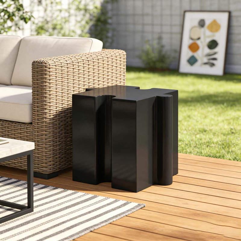 Table d'appoint Art, Noir-1