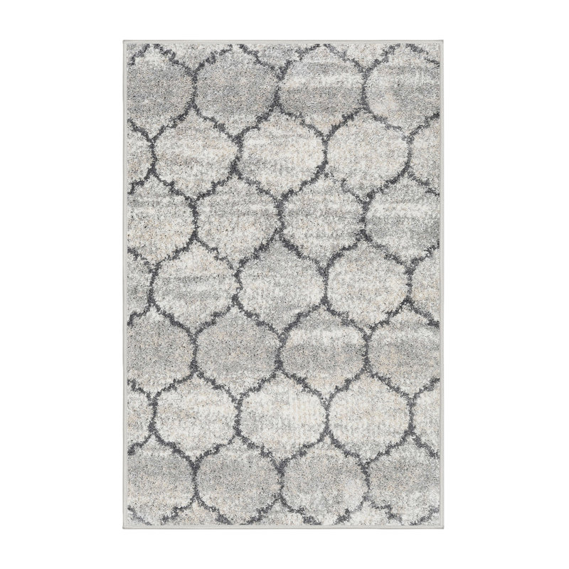 Tapis zone gris clair contemporaine, Rectangle 5 pi x 7 pi