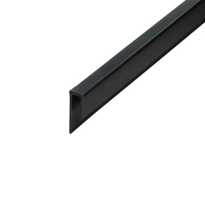 Outwater Plastic J Channel Fits Material 1/8 Inch Thick Black ABS Cap Moulding 46 Inch Length (Pack Of 2)