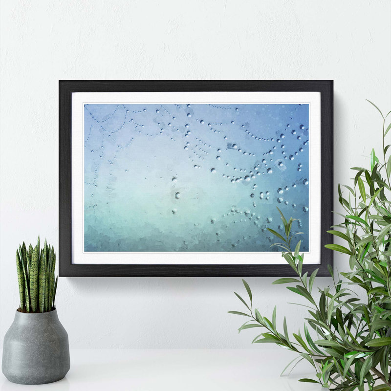 Dewdrops upon a Cobweb in Abstract - Picture Frame Painting Print, Black Framed, 62cm H x 87cm W x 2cm D