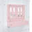 Twin over Twin House Bunk Bed with Roof , Window, Window  Box, Door , with Safety Guardrails and Ladder, Pink/White