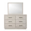 Commode avec miroir gris clair et six tiroirs de rangement
