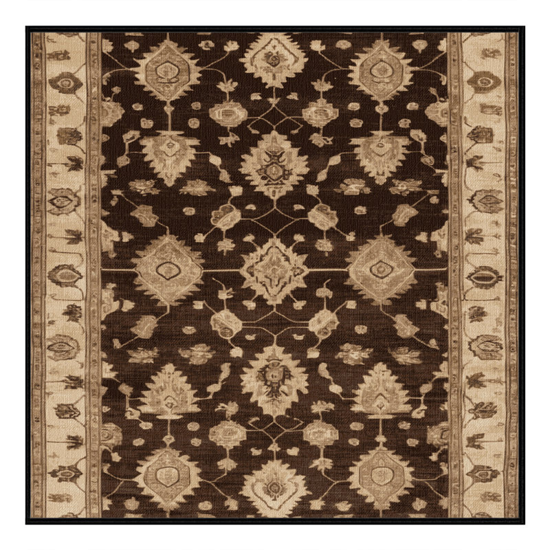 Tapis brun lavable à la machine, Carré 6 pi