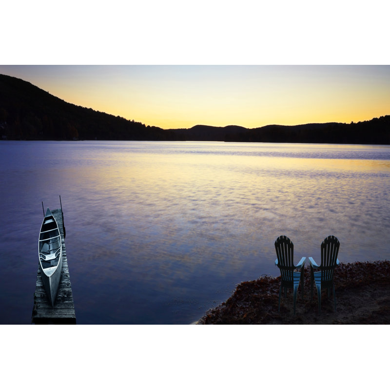 Lakescape Panorama II by James McLoughlin - Photograph, 61cm H x 91cm W, Black Floater Framed