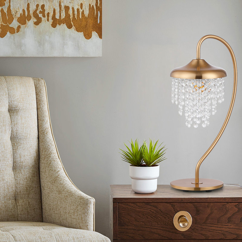 Lampe de table moderne en cristal doré 1 lumière Lusteria