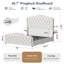  Grand lit tapissier à 4 tiroirs Maber, lit plateforme avec rangement et 2 tables de chevet, lit à oreilles en velours, aucun sommier requis, beige-97587621-97587622