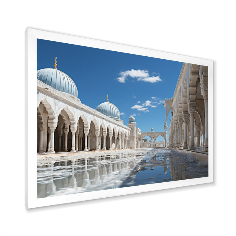 Art de l'islam Masjid Alaqsa - islamique, White Single Picture Framed, 34" H x 44" W x 1.5" D