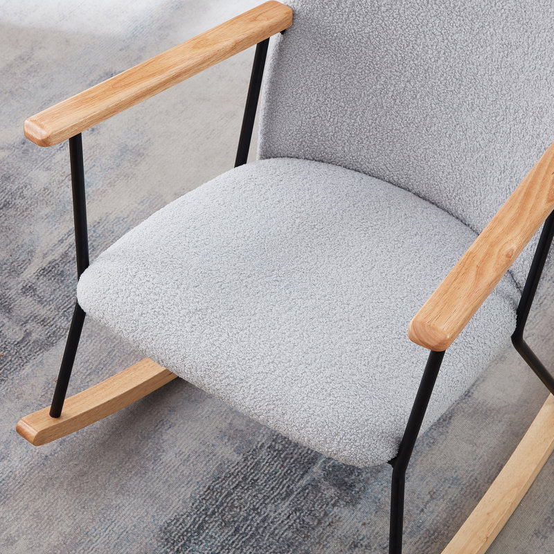 Chaise berçante avec matériaux - gris, ergonomique et gris, design polyvalent pour un usage domestique, Gris clair