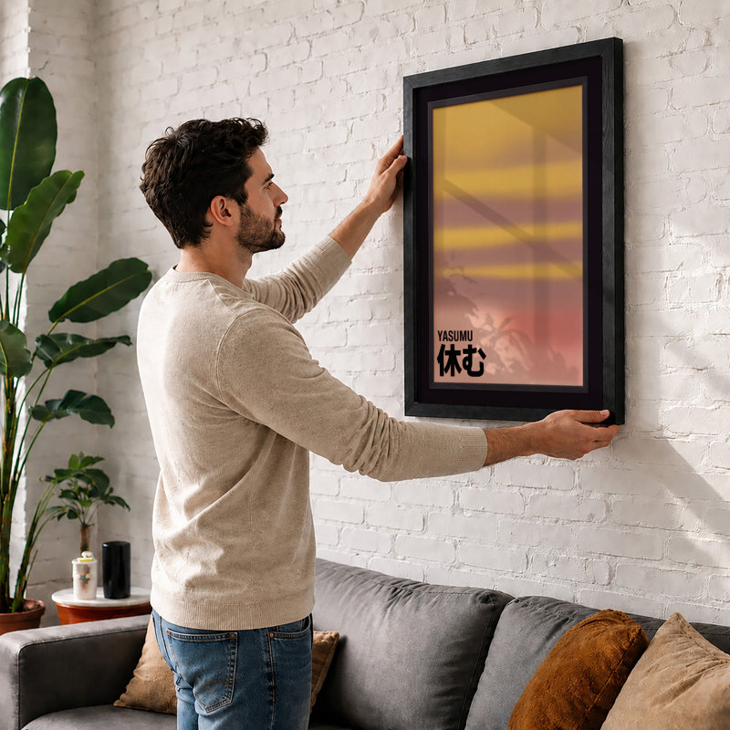 Daybreak Gradient Minimalist - Print, A1 - 84.1 x 59.4 cm, White