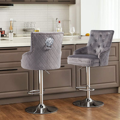 Rish Swivel Upholstered Adjustable Height Counter Stool with Metal Frame