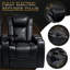 Fauteuil inclinable électrique 68,9 po 2 PC avec nappa de grain supérieur, relaxation entièrement réglable, charge intelligente, éclairage DEL RVB dynamique, NOIR-223257926
