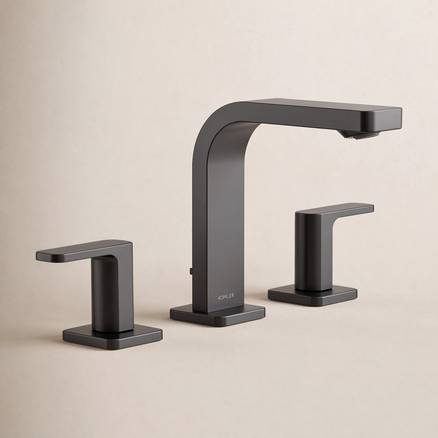 Parallel Widespread Bathroom Faucet, Matte Black, 1.2 GPM