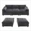 Canapé modulaire modulaire en chenille en U avec poches de rangement et repose-pieds mobile, parfait pour les espaces de vie modernes et confortables.-129410536