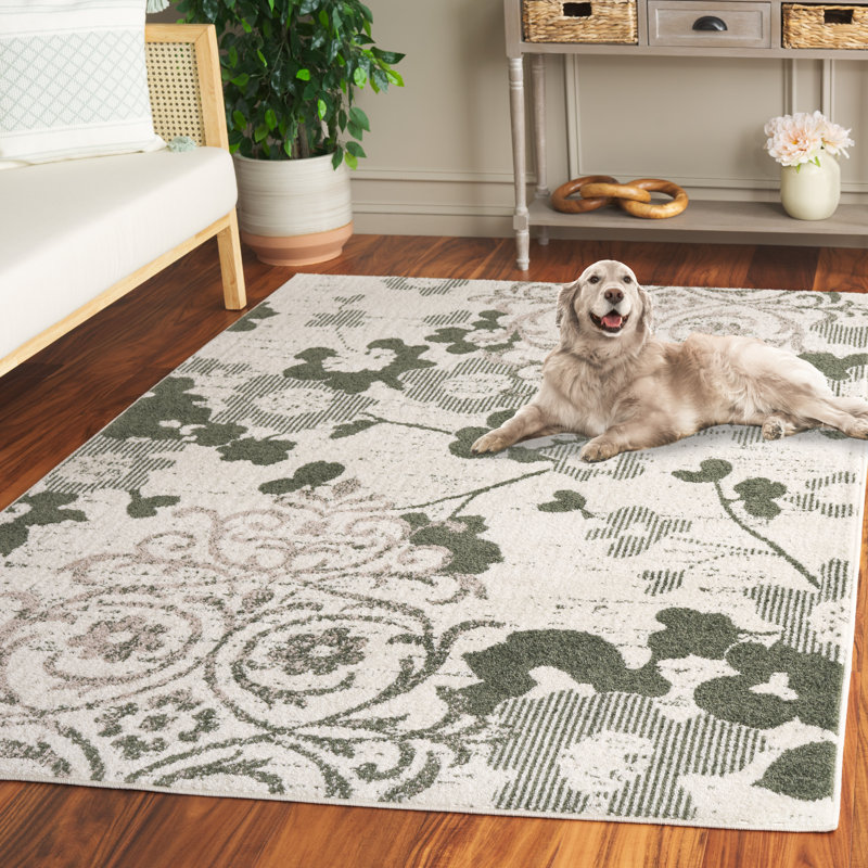 Tapis à motif floral Braizlee, Rectangle 5 pi 1 po x 7 pi 6 po