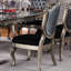 De 2 chaises de salle à manger grises - accents platine antique, siège rembourré, chaise d'appoint à dossier (2), coussin gris argent noir, fabrication