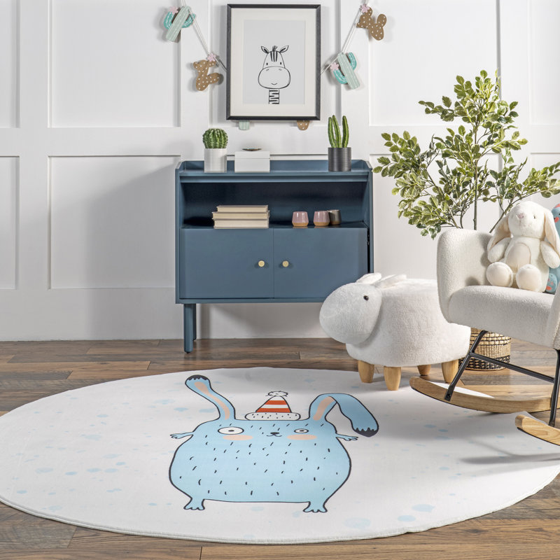 Tapis lavable à la machine pour enfants Eowyn SpinClean, Rond 6 pi
