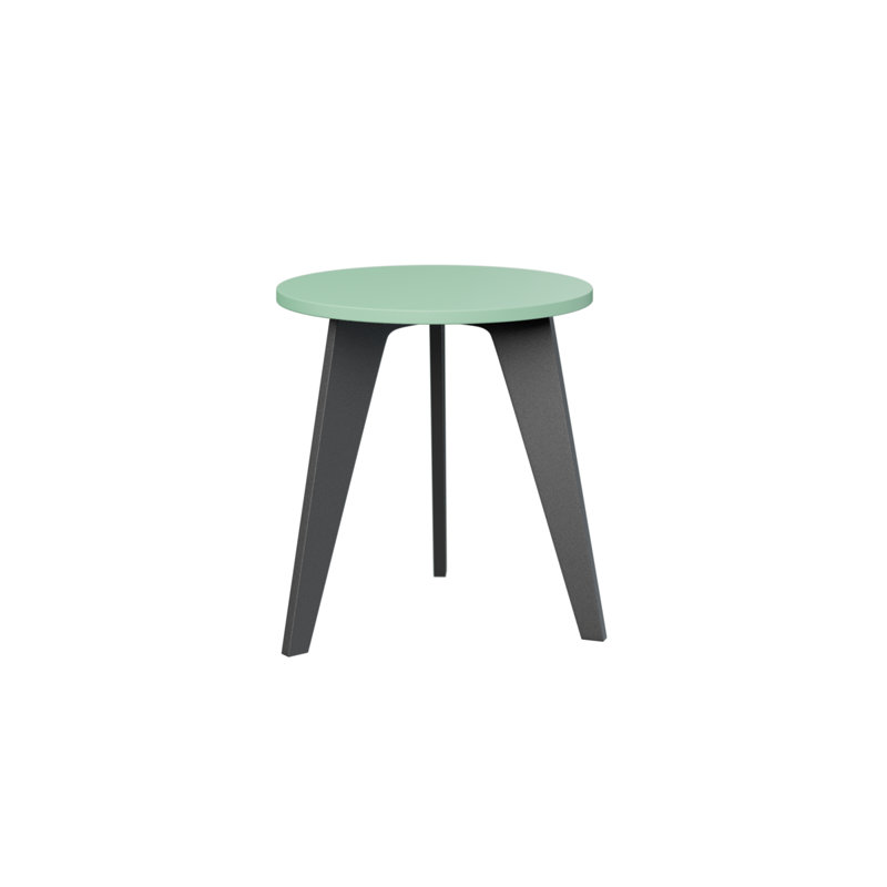 Berlin Gardens Nordic Round End Table, Mint, Matte Black
