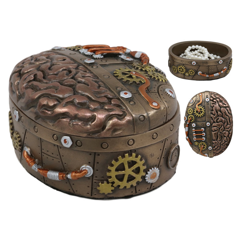 Boîte à bijoux Steampunk Brain Ai