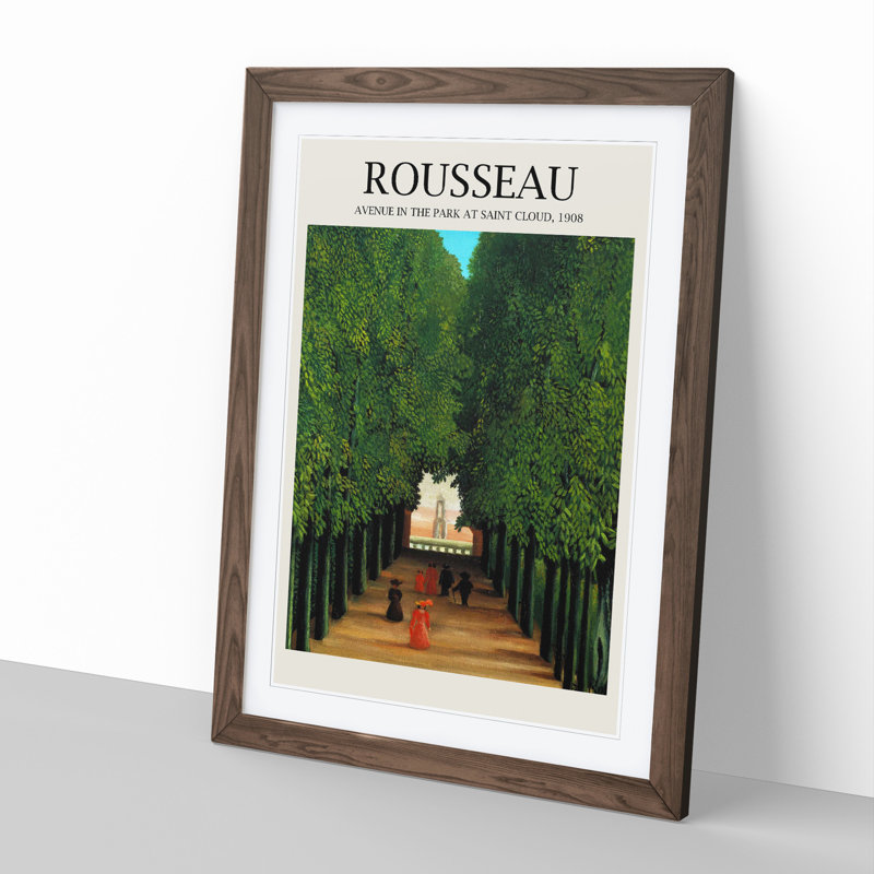The Avenue in the Park by Henri Rousseau - Picture Frame Painting, 48cm H x 36cm W x 2cm D, Walnut Framed
