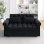 Loveseats Sofa Bed With Pull-Out Bed,Adjsutable Back-Black