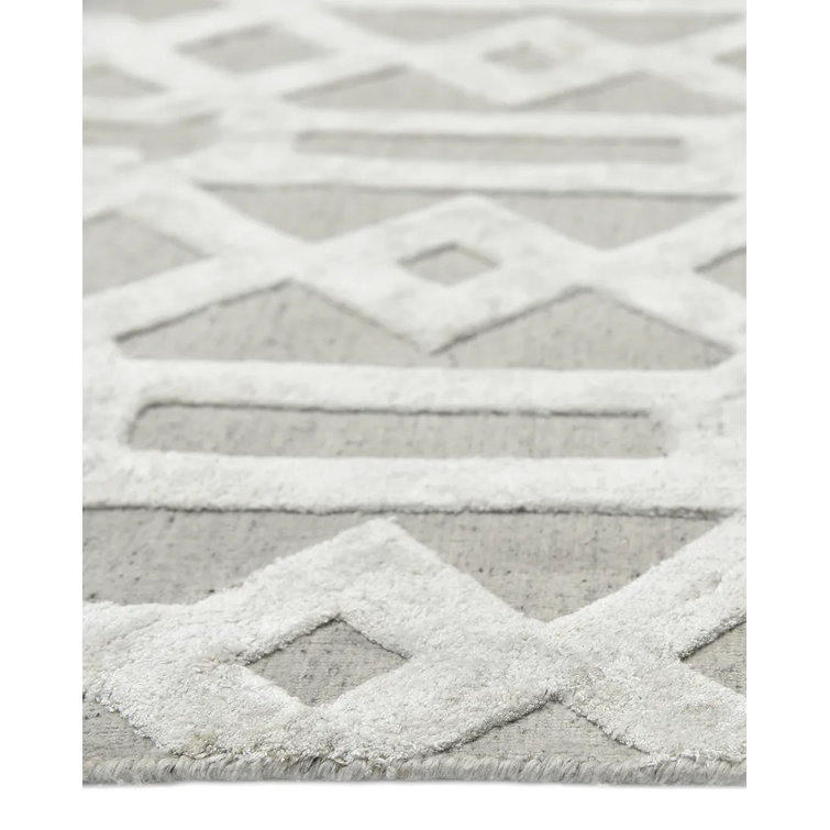 Rae Geometric Hand-Loomed Smoke Area Rug