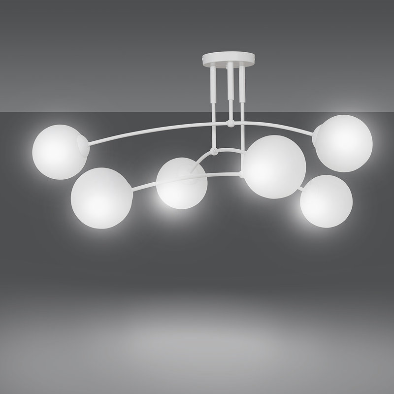 Pamplona Glass Flush Mount, White