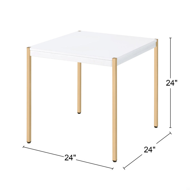 Square Top End Table With Metal Legs