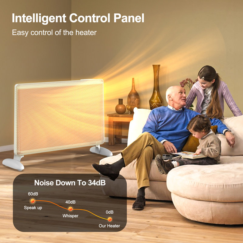 1500-w Convection Wall Mounted Room Heater With Thermostat And Remote Control