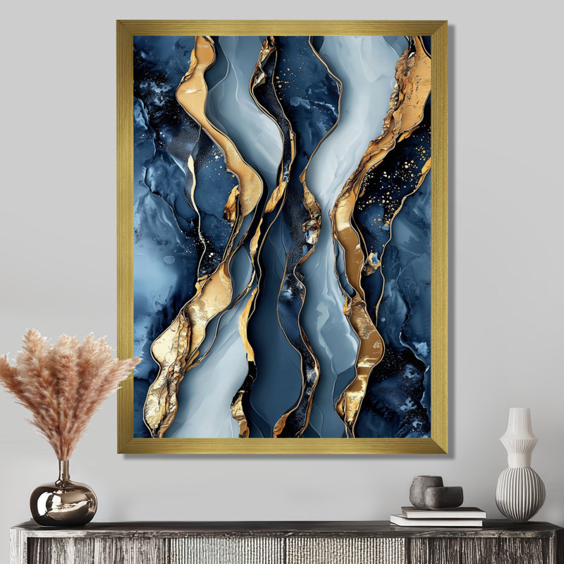 Solway - Abstract Wall Art, H 32 po x l 16 po, Reproduction encadrée d'une seule photo, Doré