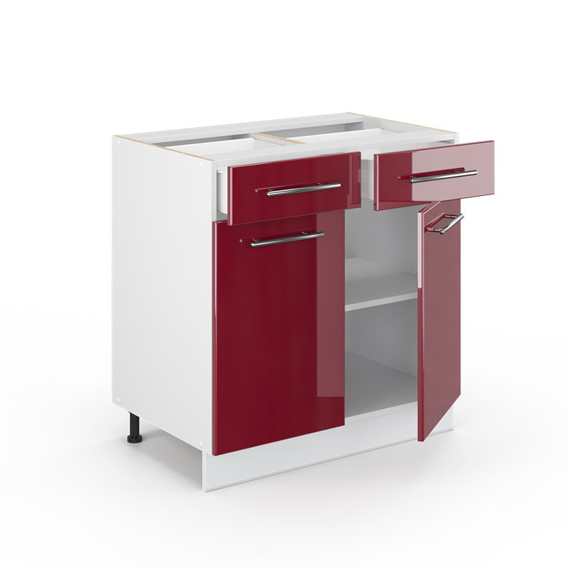 82Cm H x 80Cm W x 52Cm D Oak Kitchen Unit Cabinet, Bordeaux 