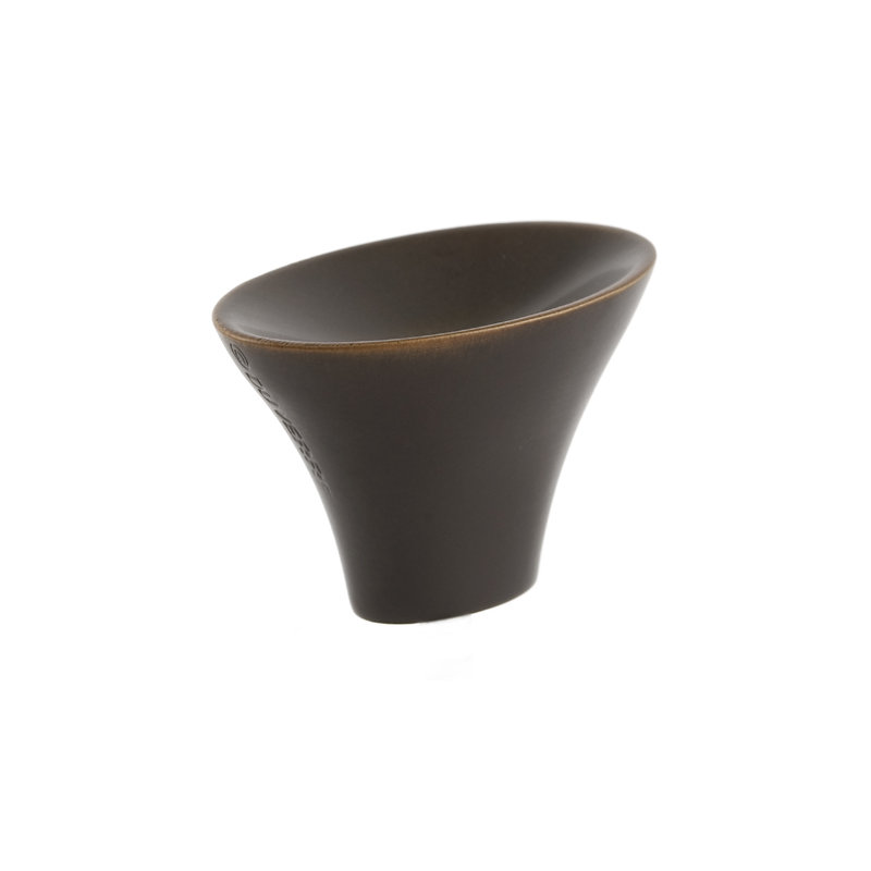 Lotus Oval Knob, Oil Rubbed Bronze, 3" H x 3.25" W x 1.125" D