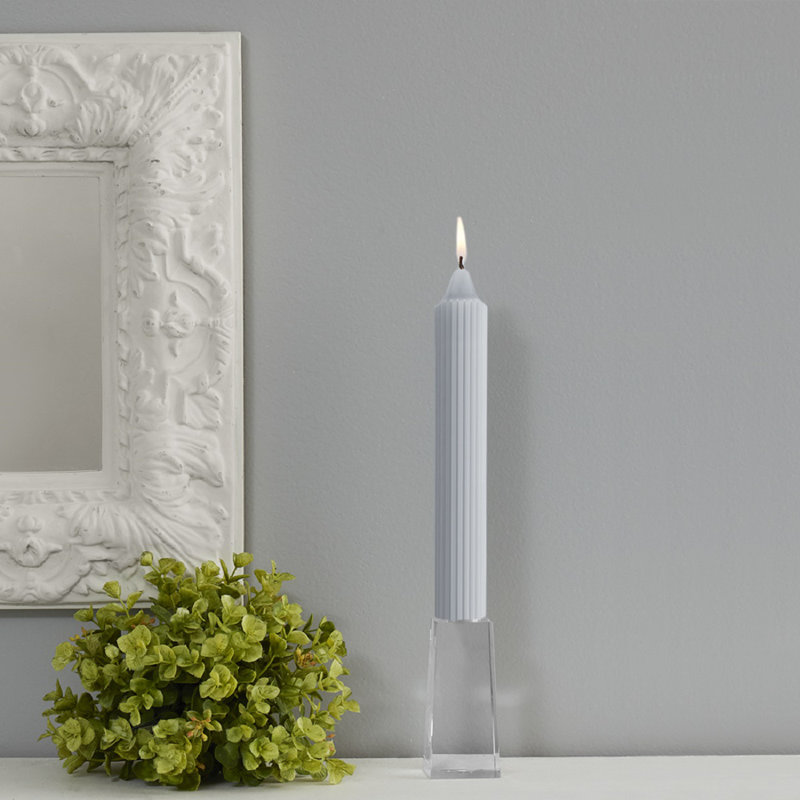Bougie Grecian Collenette, H 9 po x l 1,25 po x P 1,25 po, Gris