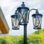 Lampadaire noir câblé à 3 lumières H 78,74 po (double)