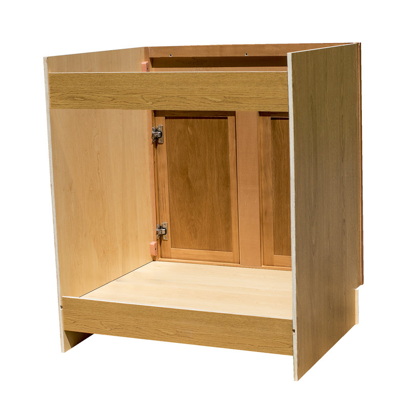 Honey Amber Raised Panel Sink Base, 34.5" H x 36" W x 24" D