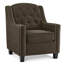 Leomar Modern Accent Armchair, Upholstered Nailhead Trim-883631759