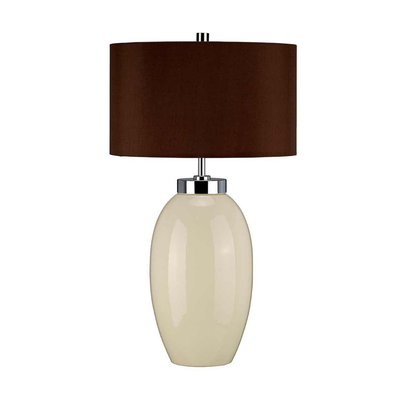Athalie Porcelain Table Lamp, Cream, Brown